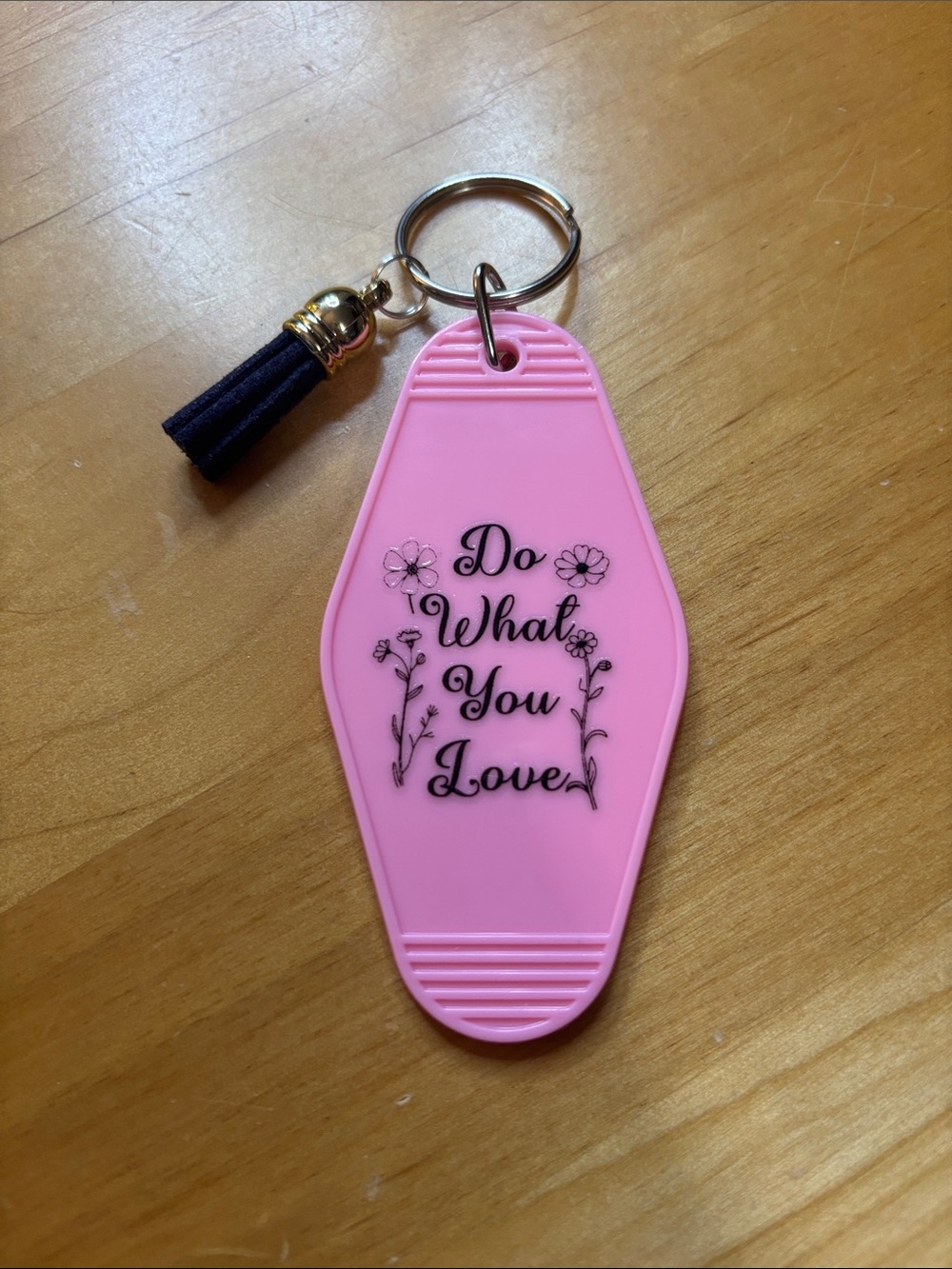 Do What You Love Floral Keychain - Pink & White - Handcrafted by me - pick one - Picture 3 of 3
